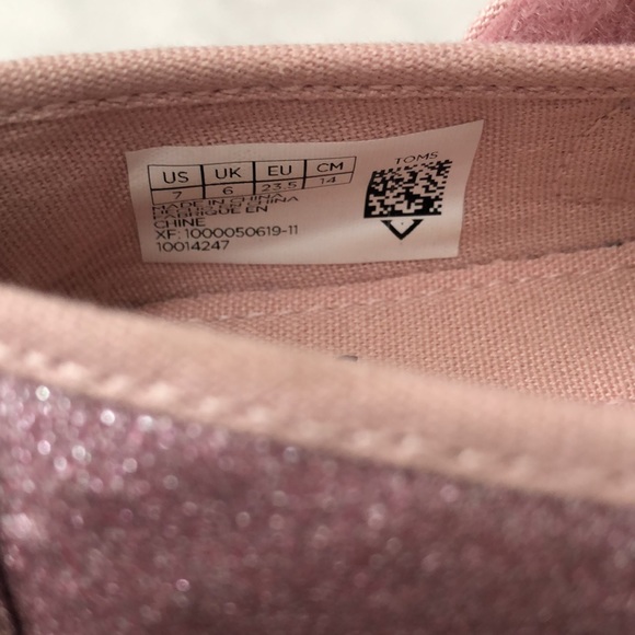 Toms Classic Ballet Pink Glitter - Picture 6 of 7
